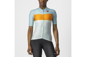 Tricou cu maneca scurta Castelli Aero PRO W de dama Bleu/Portocaliu XS