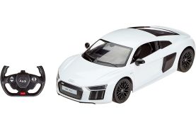 Masina cu telecomanda audi r8 alb cu scara 1 la 14