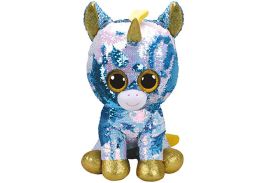 Plus ty 42cm boos unicorn alb cu paiete