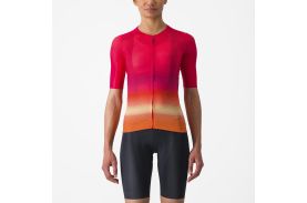 Tricou cu maneca scurta Castelli Climbers 4.0 W de dama Rosu/Magenta/Portocaliu S