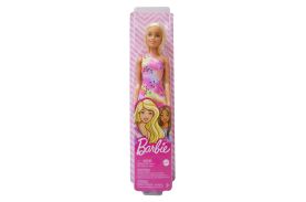 Papusa barbie cu parul blond cu rochita inflorata