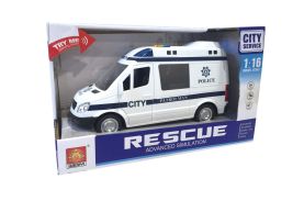 Masinuta camioneta de politie cu frictiune sunete si lumini scara 1 la 16