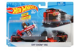 Set camion si masina sport hot wheels sky show rig