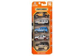 Matchbox set 5 masinute metalice mbx dirty mudders scara 1:64