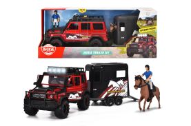 Dickie set masinuta cu remorca si cal