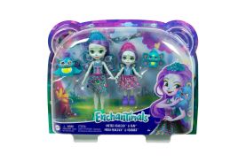 Enchantimals set papusi surori si animalutele lor patter peacock si flap si piera peacock si feather