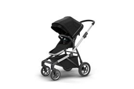Carucior Thule SLEEK Cadru Gri si Copertina Midnight Black