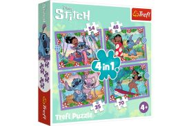 Puzzle trefl 4in1 stitch ziua fermecata