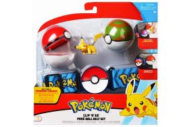 Pokemon set curea cu figurina pikachu si doua bile