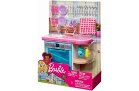 Set mobilier barbie bucatarie cu vesela