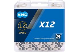 Lant KMC X12 Silver/Black 12 Viteze 126 Zale - Set 25 bucati