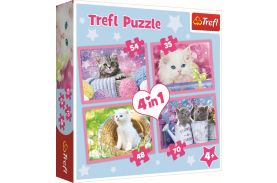 Puzzle trefl 4in1 pisicile se distreaza