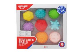 Set 8 mingi soft cu texturi si culori diferite