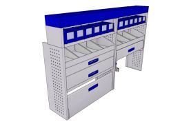 Sistem mobilier modular pe partea stanga Provan 57-1-124-00 pentru FORD Transit Custom 2014, ampatament L1 (2933 mm), inaltime H1 (2020 mm)