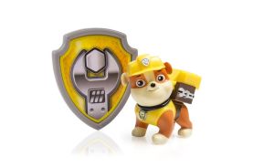 Figurina si insigna paw patrol rubble 6.3 cm