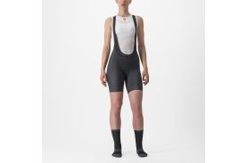 Pantaloni scurti cu bretele Castelli Prima de dama Antracit/Portocaliu XS