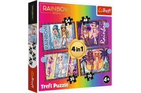 Puzzle trefl rainbow high 4in1 papusile fashion
