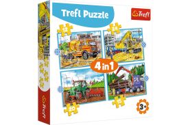 Puzzle trefl 4in1 utilaje constructii