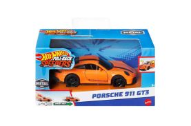 Hot wheels masinuta metalica cu sistem pull back porsche 911 gt3 scara 1:43