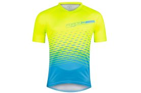 Tricou maneca scurta Force MTB Angle, albastru/fluo, L