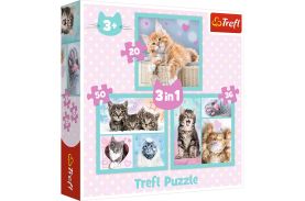 Puzzle trefl 3in1 pisicutele dragalase