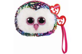 Gentuta de mana din plus ty 10cm bufnita cu paiete