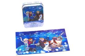Puzzle 3d frozen in cutie de metal 48 piese