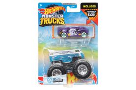 Hot wheels monster truck si masinuta metalica dragbus