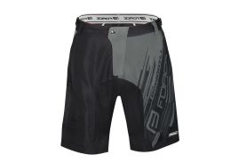 Pantaloni Force Downhill MTB cu sub-pantaloni cu bazon Negru/Gri XS