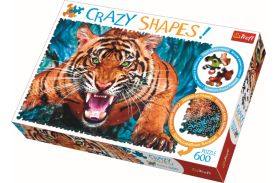 Puzzle trefl 600 cu piese ciudate - fata in fata cu tigrul