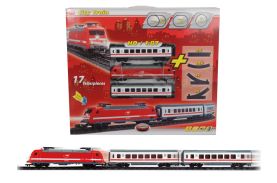 Tren cu sunet lumini 2 vagoane si sine