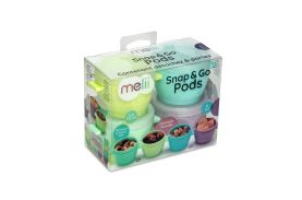 Set 4 recipiente silicon snap&go, melii, 118 ml