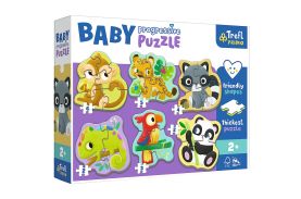 Puzzle trefl primo baby progressive animalele exotice