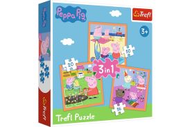Puzzle trefl 3in1 inventiva peppa pig