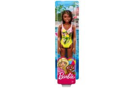Papusa barbie creola cu costum de baie inflorat