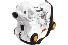 Big troller cu roti catelus alb cu pete capacitate 15l