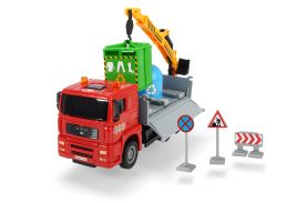 Masinuta man 17cm pentru reciclare cu sunete si lumini