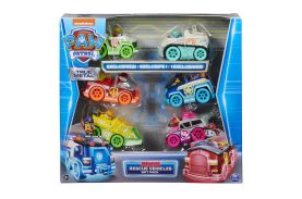 Patrula catelusilor set 6 masinute metalice neon scara 1:55