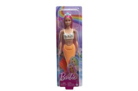 Barbie dreamtropia papusa sirena cu parul roz si coada portocalie