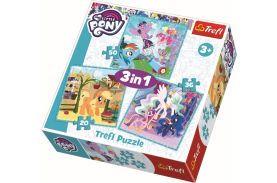 Puzzle trefl 3in1 ponei fericiti
