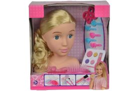 Set bust papusa cu parul blond si accesorii infrumusetare