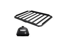 Sistem Grilaj Thule Caprock XXL tip cos (cu sine laterale) pentru MERCEDES BENZ EQV 5 usi MPV, model 2020 - prezent, Sistem cu prindere pe bare longitudinale