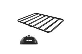 Sistem Grilaj Thule Caprock XXL tip platforma pentru FORD Transit Custom 4/5 usi Van, model 2024 - prezent, Sistem cu prindere pe bare longitudinale integrate