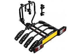 Suport pentru 4 biciclete, Peruzzo Siena 668/4N, cu prindere pe carligul de remorcare, Negru