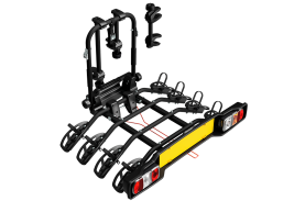 Suport biciclete Peruzzo Parma 4 biciclete 706/4N negru cu prindere pe carligul de remorcare