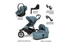 Pachet Complet Thule Urban Glide 3 Mid Blue – Cărucior + Landou + Scaun Auto + Bază ISOFIX + Accesorii